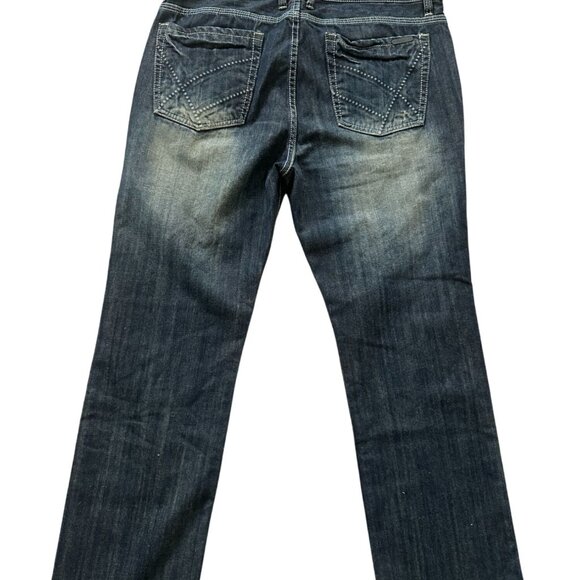 KENNETH COLE Dark Wash Distressed Straight Leg Jeans Size 36 X 30 - Picture 9 of 15